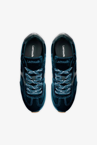 Tênis Stella Veludo e Couro Azul