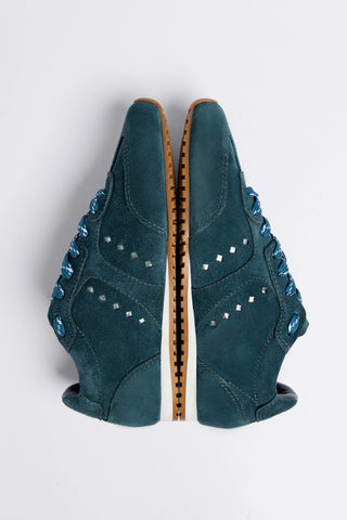 Tênis Stella Camurça Azul Sneaker Larroudé
