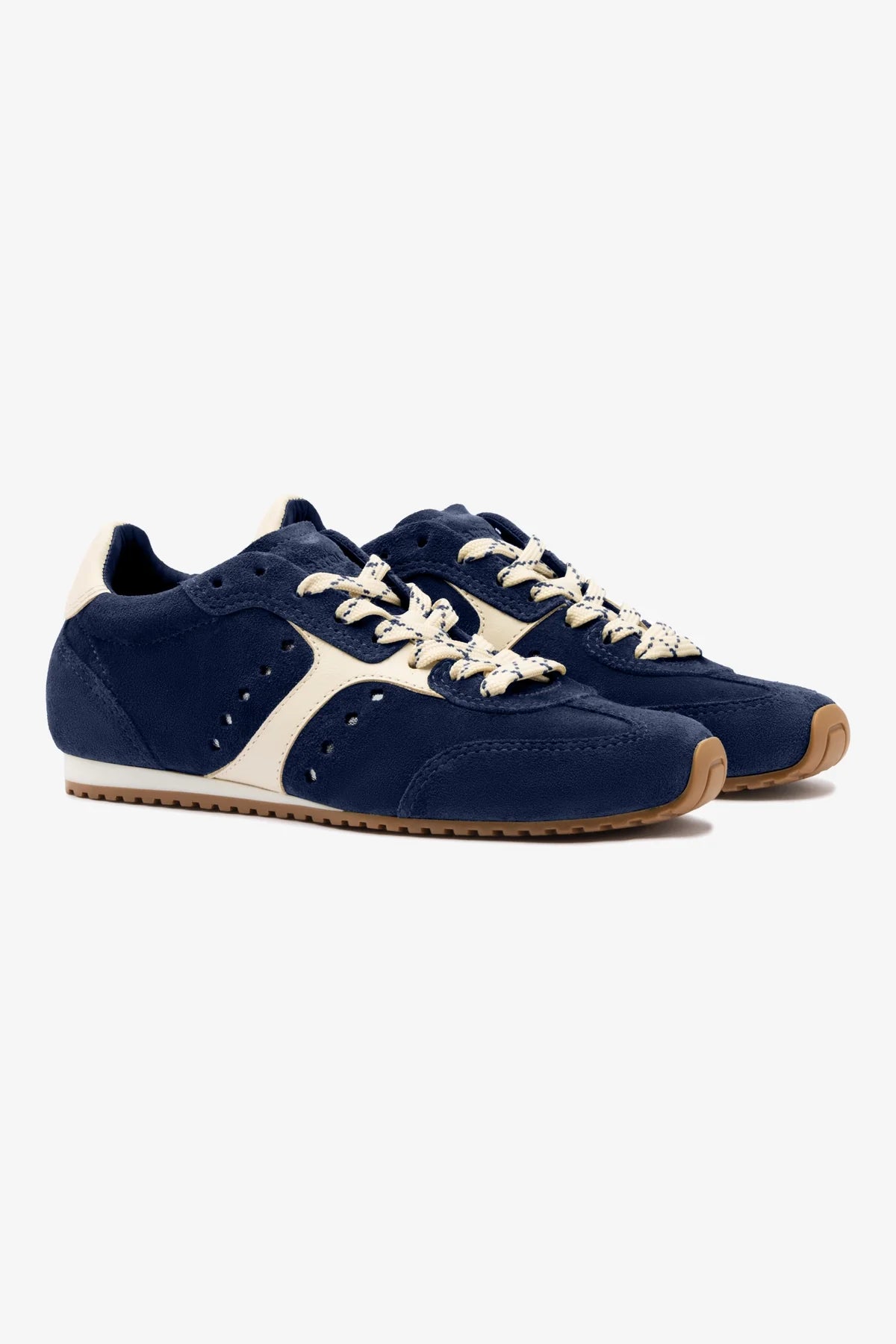 Stella Sneaker In Navy Suede and Ivory Leather