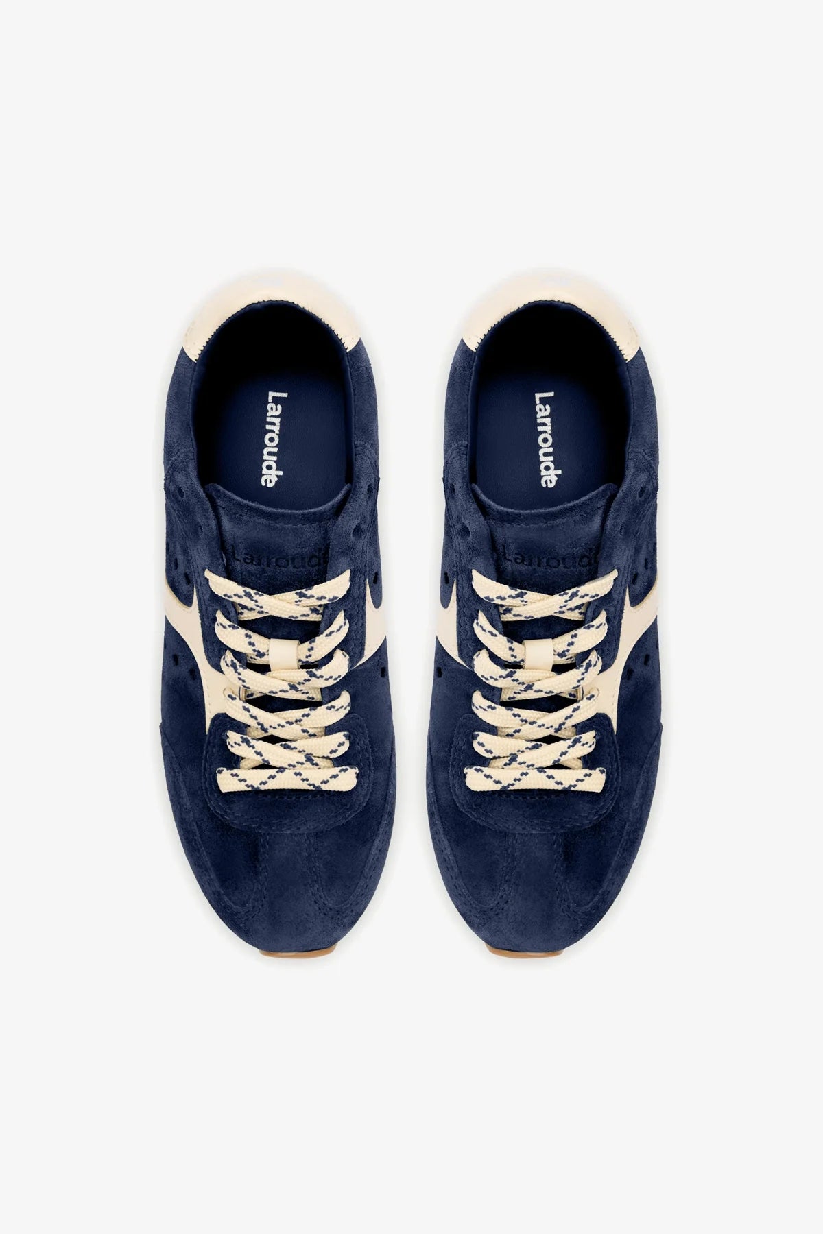 Stella Sneaker In Navy Suede and Ivory Leather