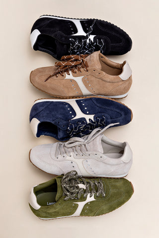 Stella Sneaker In Navy Suede and Ivory Leather