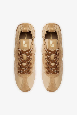 Tênis Stella Lite Nylon e Camurça Caramelo Sneaker Larroudé