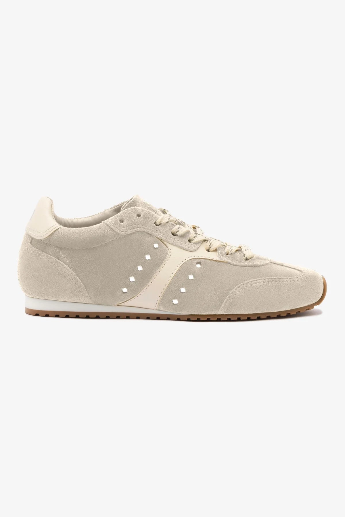 Stella Sneaker In Mushroom Grey Suede and Ivory Leather