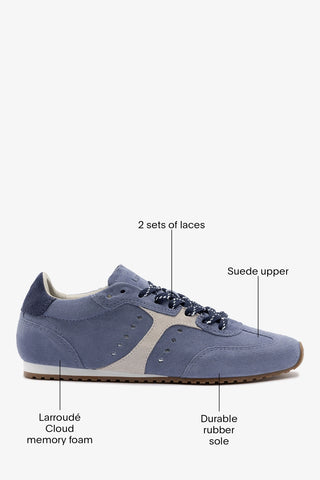 Tênis Stella Camurça Azul Sneaker Larroudé