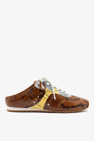 Mule Stella Couro Cobra Marrom, Couro Cobra Azul e Couro Cobra Amarelo