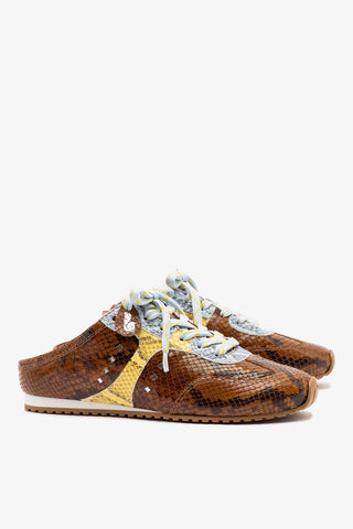 Mule Stella Couro Cobra Marrom, Couro Cobra Azul e Couro Cobra Amarelo