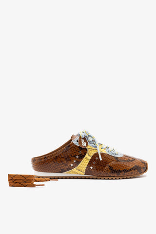 Mule Stella Couro Cobra Marrom, Couro Cobra Azul e Couro Cobra Amarelo