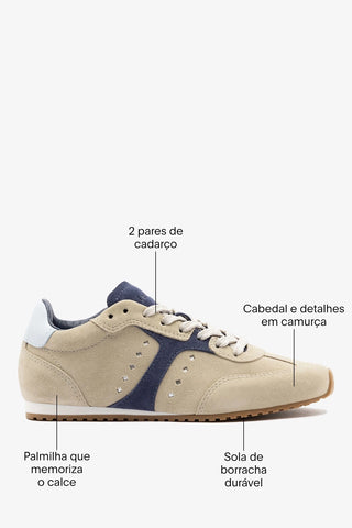 Tênis Stella Camurça Cinza Sneaker Larroudé