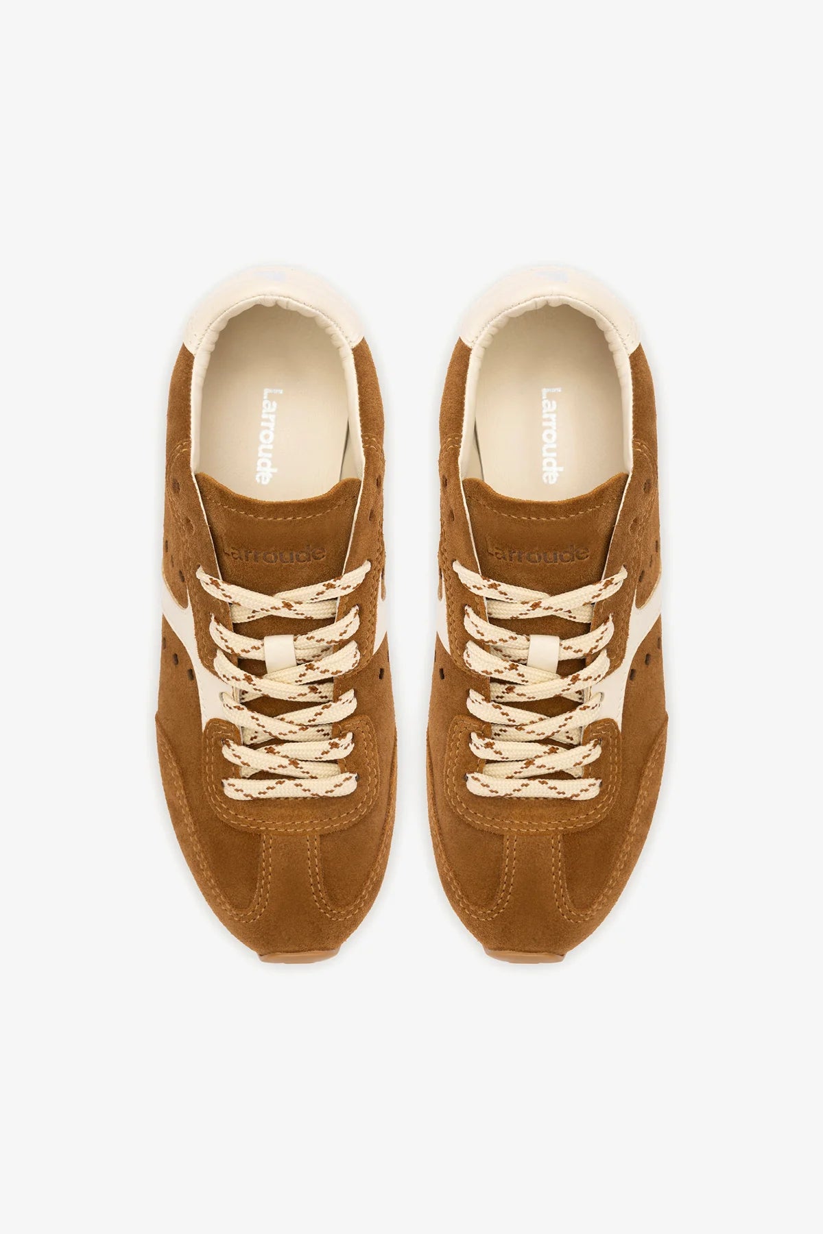 Stella Sneaker In Russet Suede and Ivory Leather