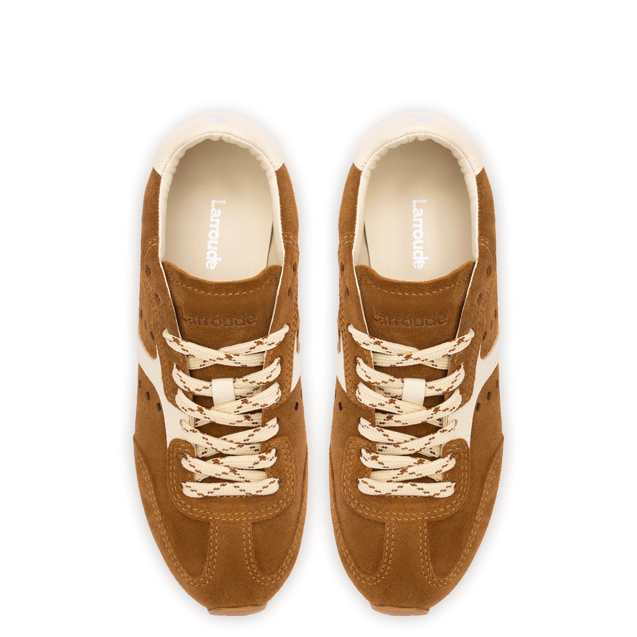 Stella Sneaker In Russet Suede and Ivory Leather