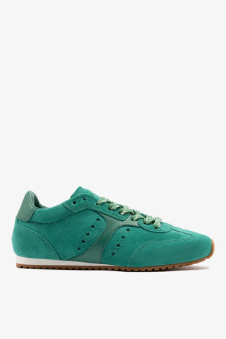 Tênis Stella Camurça e Couro Verde Sneaker Larroudé