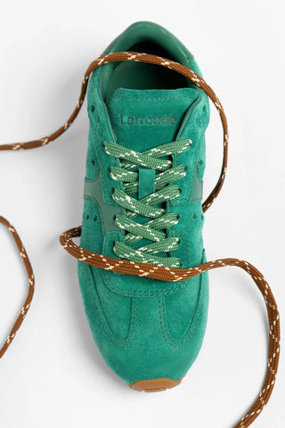 Tênis Stella Camurça e Couro Verde Sneaker Larroudé