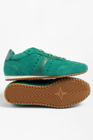 Tênis Stella Camurça e Couro Verde Sneaker Larroudé