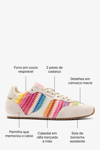 Tênis Stella Ráfia Multicor Sneaker Larroudé