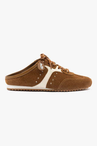 Mule Stella Camurça Terracota e Couro Off White