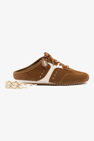 Mule Stella Camurça Terracota e Couro Off White