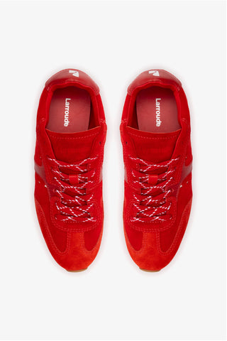 Tênis Stella Camurça Vermelho e Couro Vermelho Sneaker Larroudé
