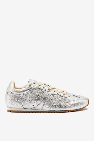 Tênis Stella Couro Prateado Sneaker Larroudé