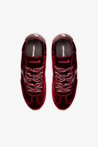 Tênis Stella Veludo e Couro Vinho