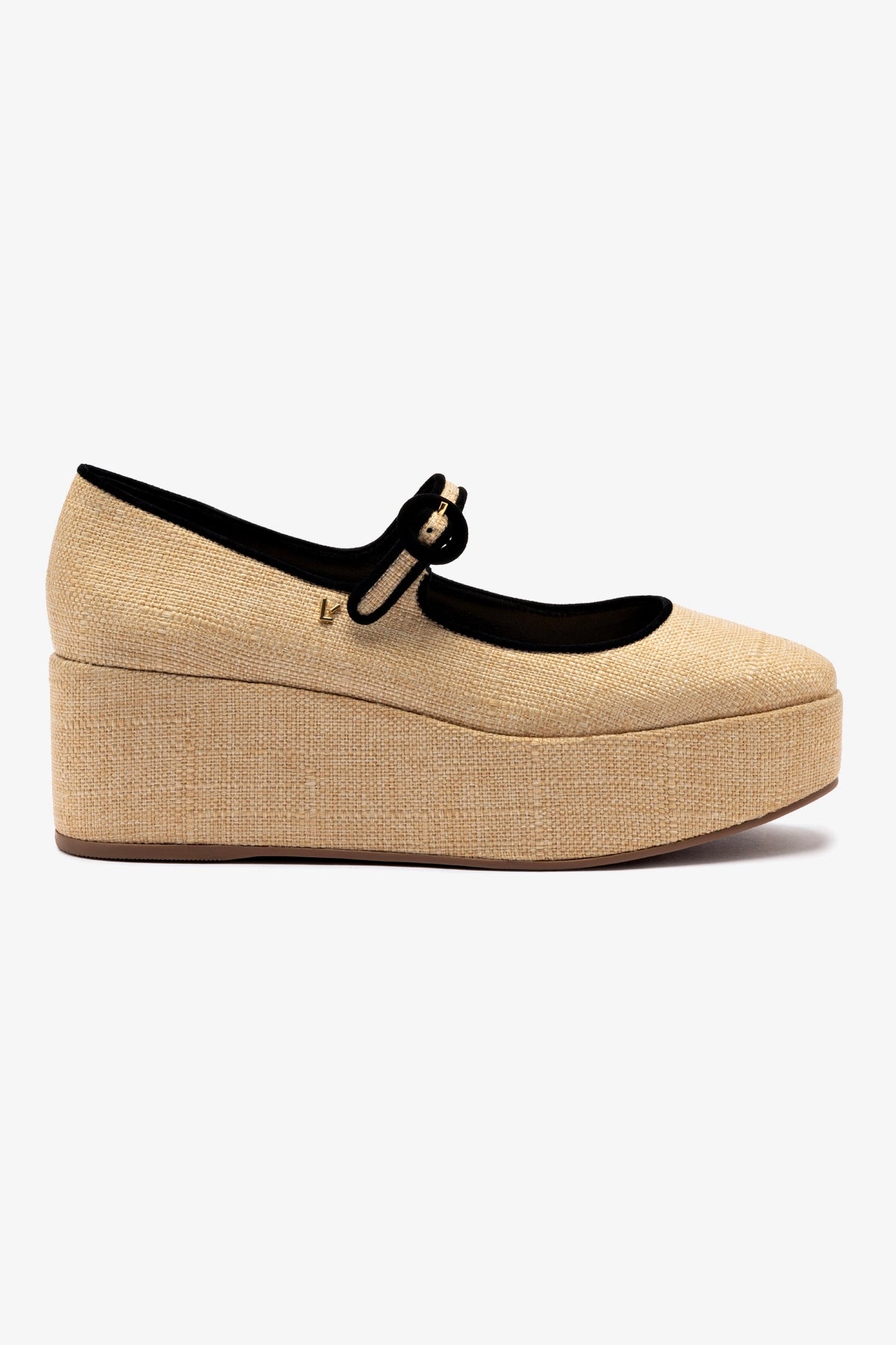 Blair Flatform In Beige Raffia