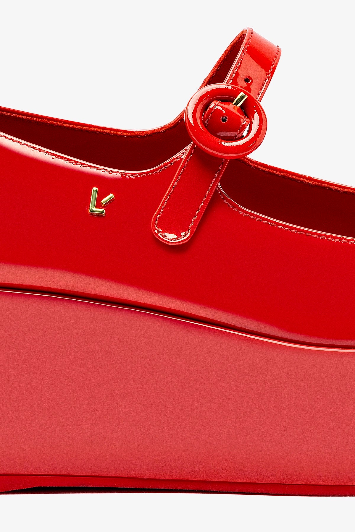 Blair Flatform In Scarlet Patent Leather