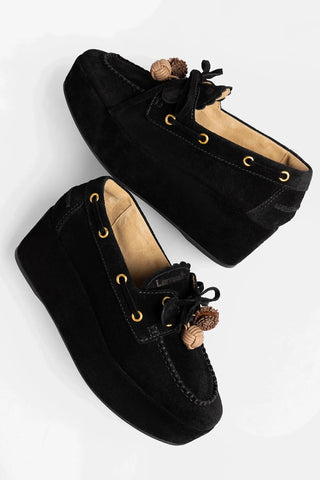 Flatform Cyprus Camurça Preto Flatform Larroude