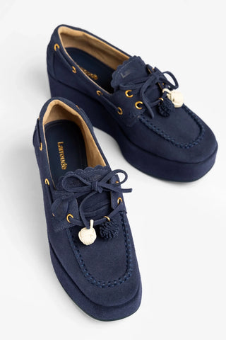 Flatform Cyprus Camurça Azul Flatform Larroude
