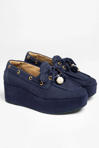 Flatform Cyprus Camurça Azul Flatform Larroude