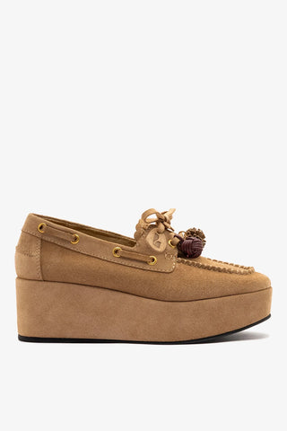Flatform Cyprus Camurça Caramelo Flatform Larroude