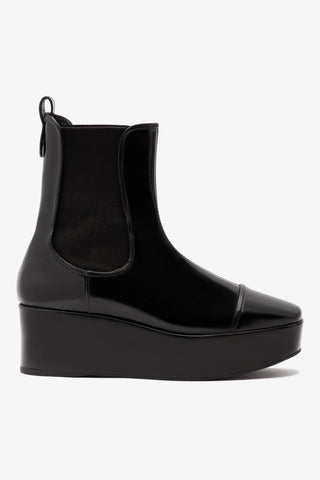 Bota Flatform Dani Couro Preto