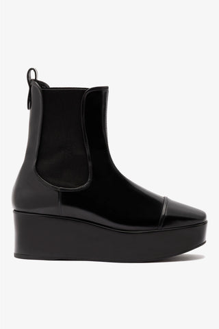 Bota Flatform Dani Couro Preto
