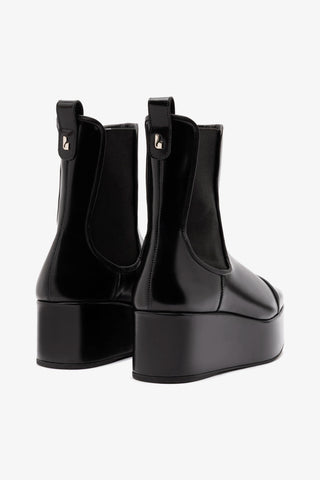 Bota Flatform Dani Couro Preto