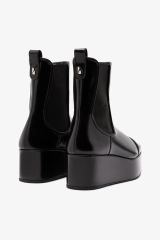 Bota Flatform Dani Couro Preto