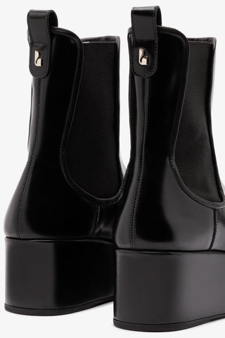 Bota Flatform Dani Couro Preto