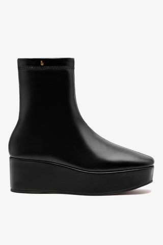Bota Flatform Dani Couro Preto