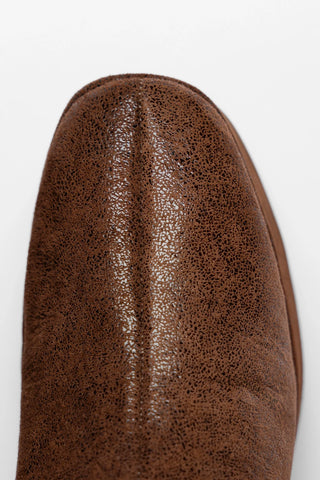 Bota Flatform Dani Couro e Lã Marrom