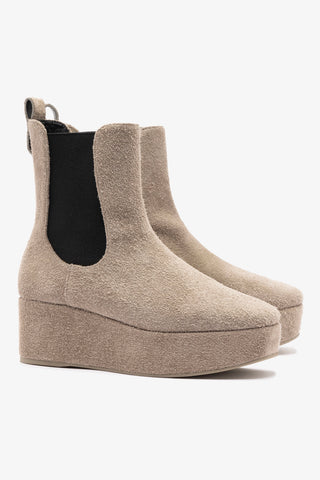Bota Flatform Dani Camurça Cinza