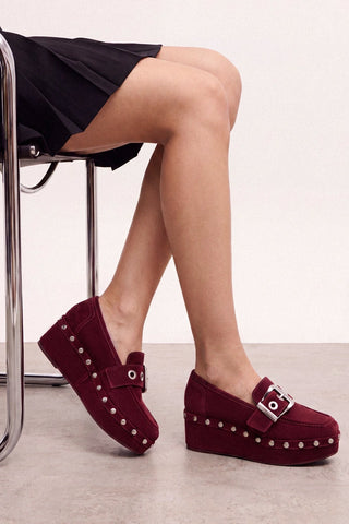 Mocassim Flatform Stewart Camurça Bordô Flatform Larroudé