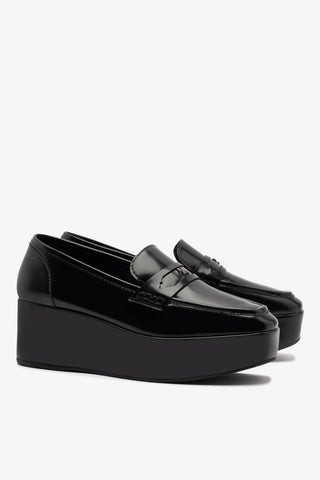 Flatform Suki Couro Preto