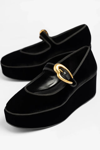 Flatform Verona Veludo Preto Flatform Larroude