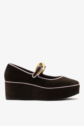 Flatform Verona Veludo Marrom Flatform Larroude