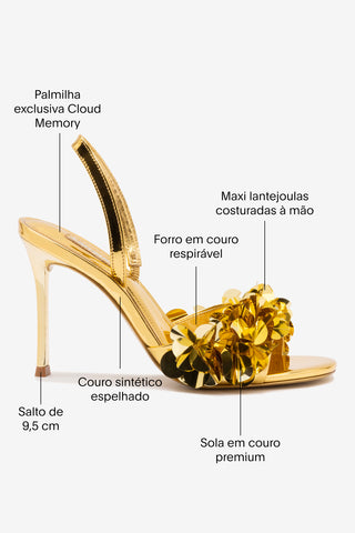 Sandália Morgan Couro Dourado