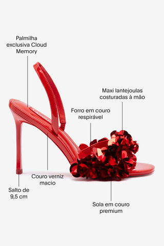 Sandália Morgan Couro Vermelho