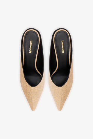 Mule Loulou Ráfia Bege Womens - Shoes - Mules Larroudé