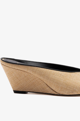 Mule Loulou Ráfia Bege Womens - Shoes - Mules Larroudé