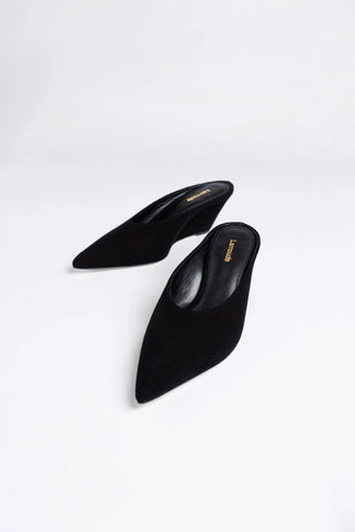 Mule Loulou Camurça Preto Mule Larroudé