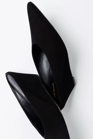 Mule Loulou Camurça Preto Mule Larroudé