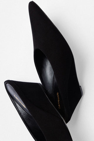 Mule Loulou Camurça Preto Mule Larroudé