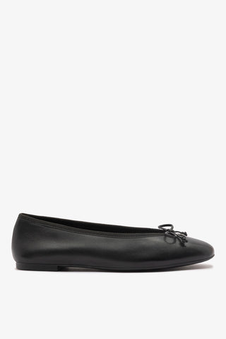 Sapatilha Pavlova Couro Preto Ballerina Larroudé