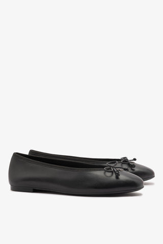 Sapatilha Pavlova Couro Preto Ballerina Larroudé